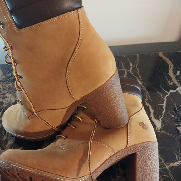 Timberland TB0A1KJH231 Boots Women's Wheat Leather 6-Inch Ankle Heel - Picture 7 of 10